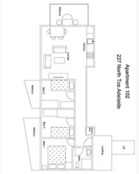 Light & Airy 3 Bd Cbd Apt: Balconytramwifi/parking Apartment Adelaide