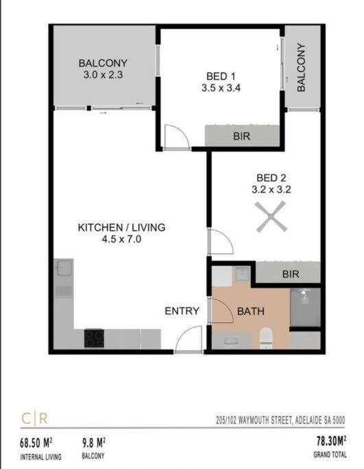2 Bedrooms In Cbd With Balcony Apartment Adelaide